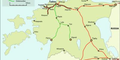 Карта на естонските железници