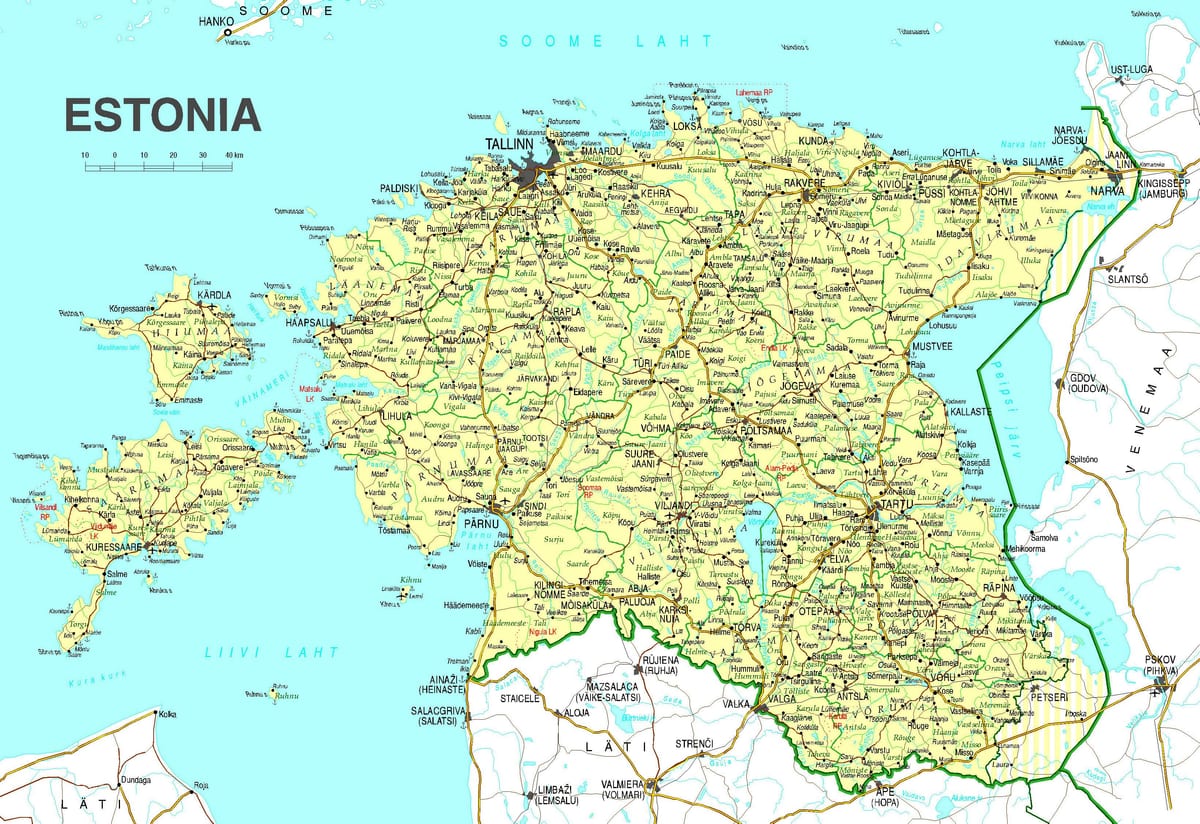 карта на Естонија патот