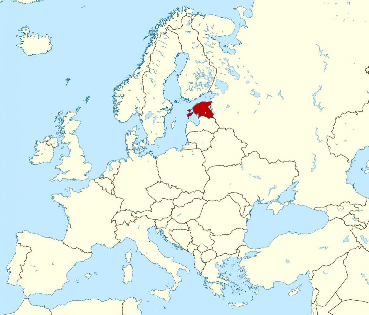 Естонија локација на мапата на светот