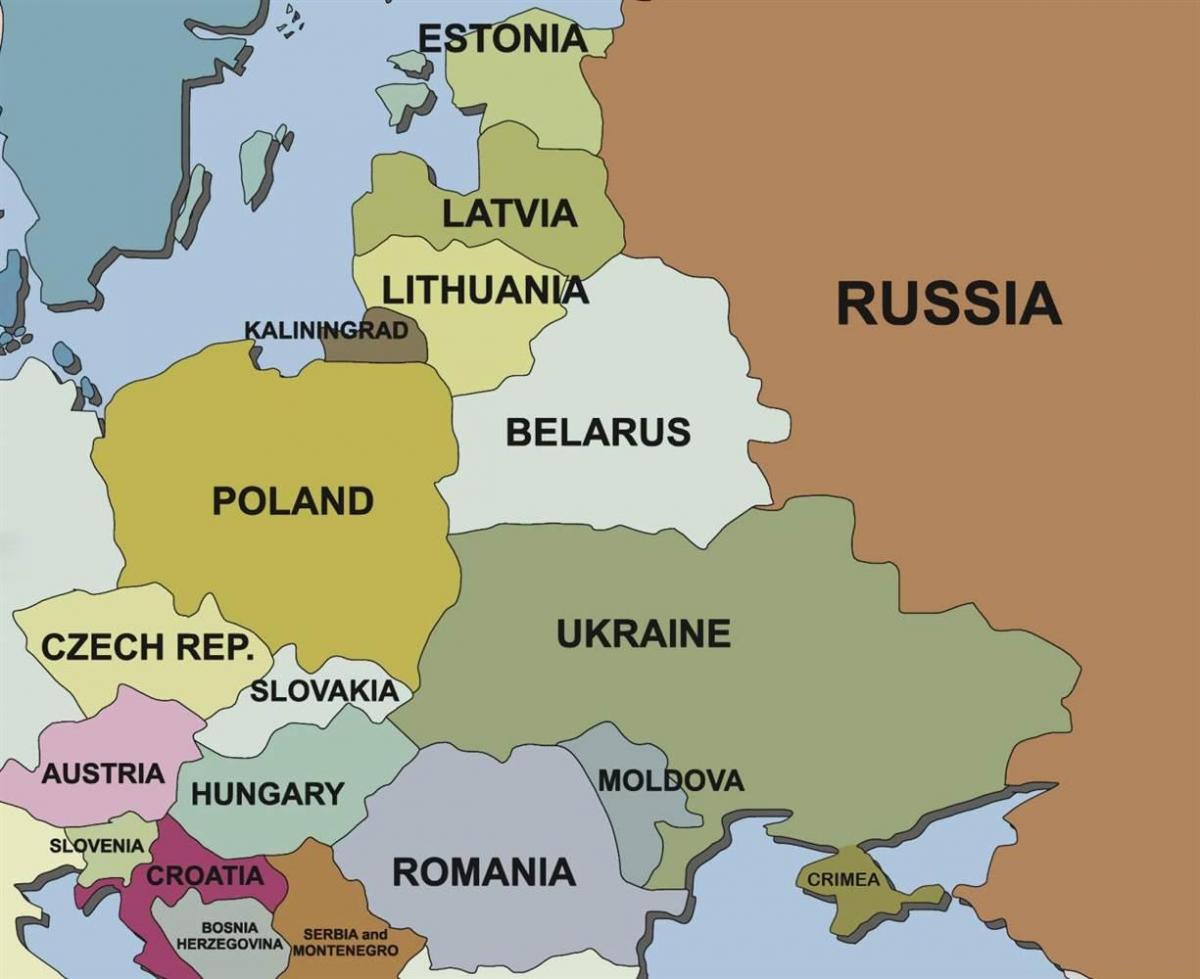 мапа на мапата Естонија околните земји
