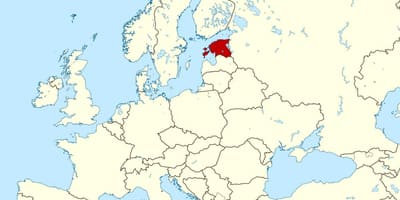Естонија локација на мапата на светот