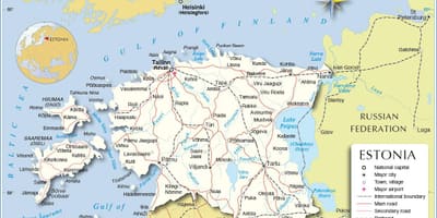 Карта на Естонија град