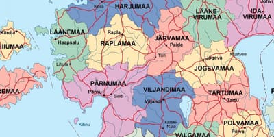 Карта на Естонија политички